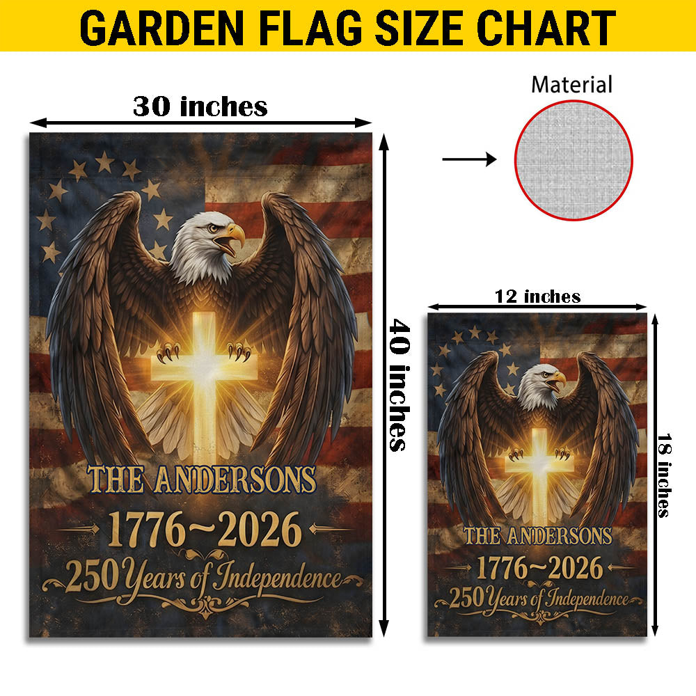 Personalized 250th Anniversary Garden Flag, USA 250th Anniversary Outdoor Yard Flag, 4th of July Patriotic Gift EKHI-05116385