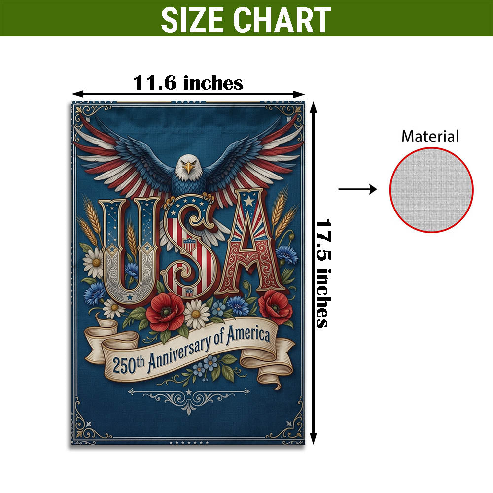USA 250th Anniversary Garden Flag, 1776-2026 Patriotic Outdoor Décor, Independence Day Gift EKHI-05146462