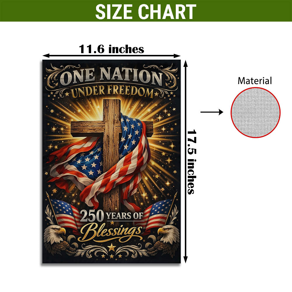 250 Years of Freedom Garden Flag, Patriotic American Flag Decor 1776–2026, Independence Day Gift EKHI-05146462