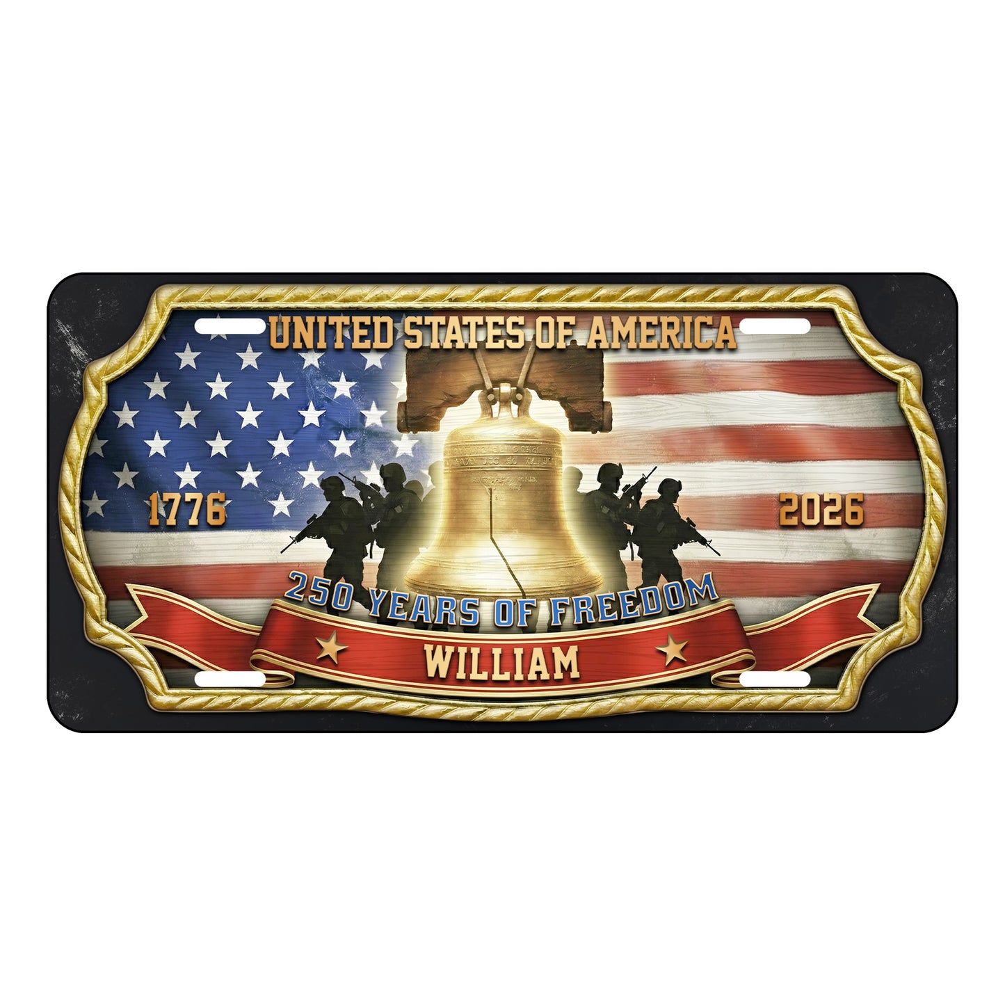 Patriotic USA 250th Anniversary License Plate , Veteran Gifts ETHY-01225201