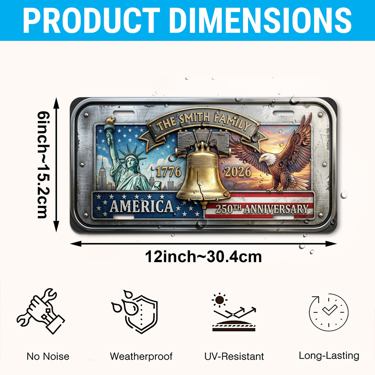 Custom 250th Anniversary License Plate, 250th Anniversary Gifts ETHY-01225201
