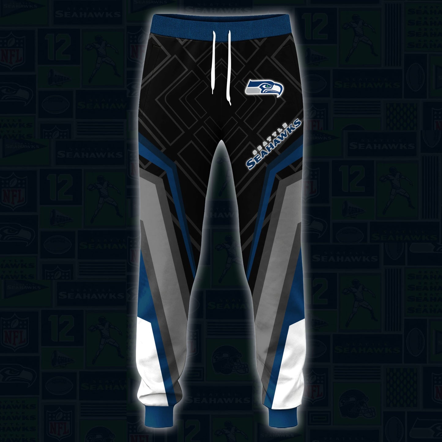 Seattle Seahawks Combo Hoodie And Sweatpants Custom Your Name, Sport Hoodie Sweatpants Set, Sport Gifts For Fans ETRG-62591