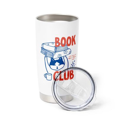 Book Club Cat Tumbler – Stainless Steel, Reader Gift