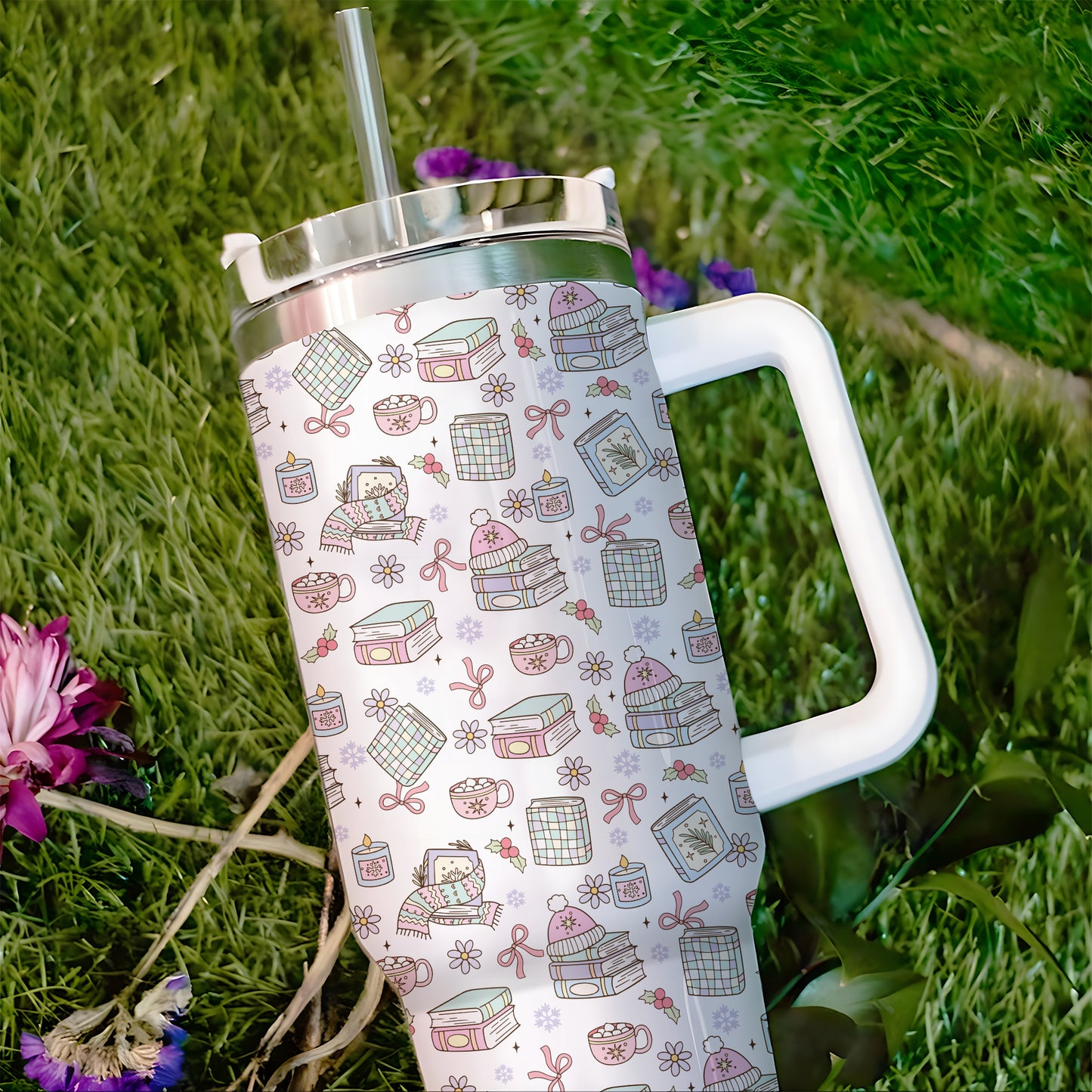 Cozy Bookish Tumbler – 20oz & 40oz Relaxed Reader Cup
