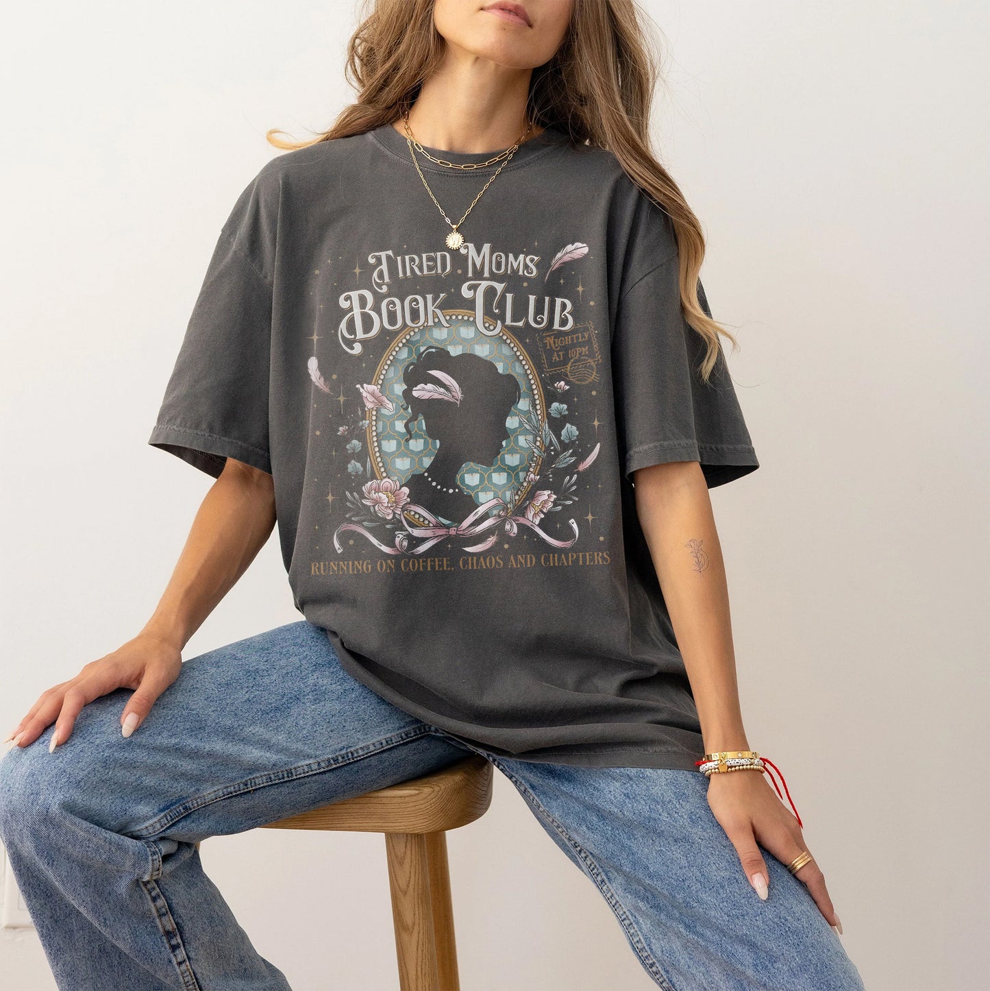 Tired Moms Book Club Comfort Colors T-Shirt – Cozy Reading Tee