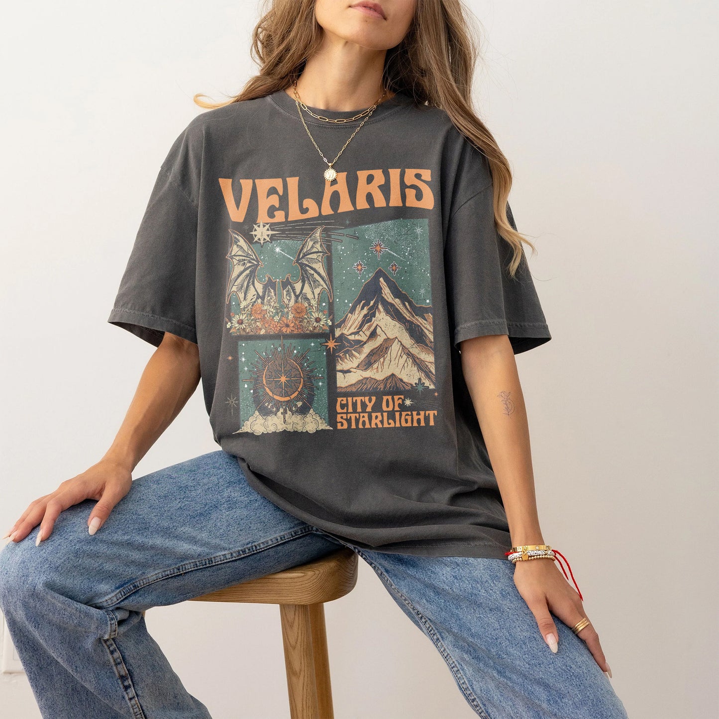 Velaris – City of Starlight Retro Fantasy Tee