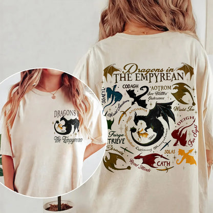Dragons of The Empyrean Comfort Colors T-Shirt – Fourth Wing Dragon Map Tee