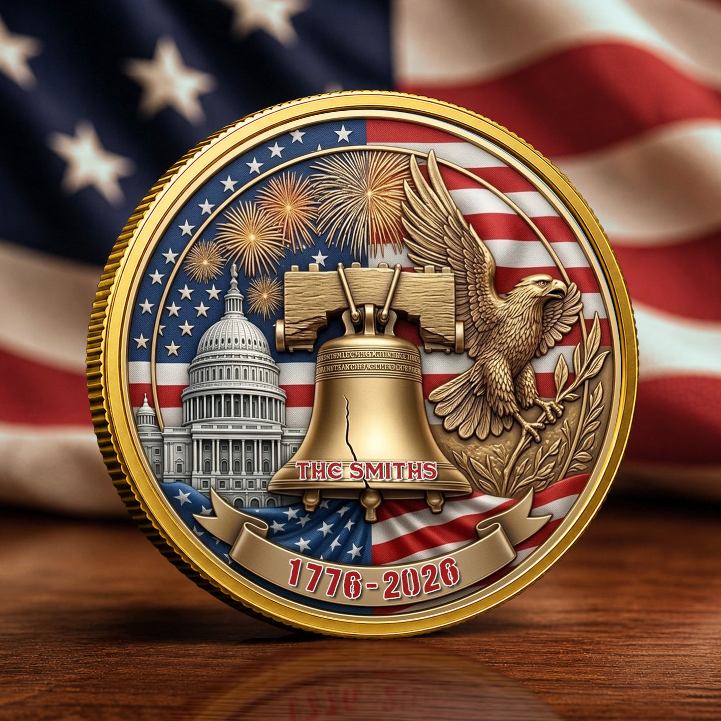 Personalized US America 250th Anniversary Commemorative Coin, Gold And Silver 250th Coin, Patriotic Gifts EKHI-05076331