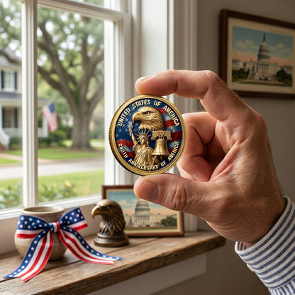 Personalized US America 250th Anniversary Commemorative Coin, Gold And Silver 250th Coin, Patriotic Gifts EKHI-05076331