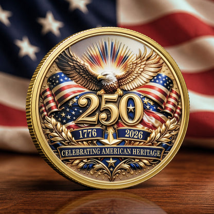 Personalized Independence Day 250 Years Of America Commemorative Coin, Gold And Silver 250th Coin, 250th Anniversary Gifts EKHI-05076331
