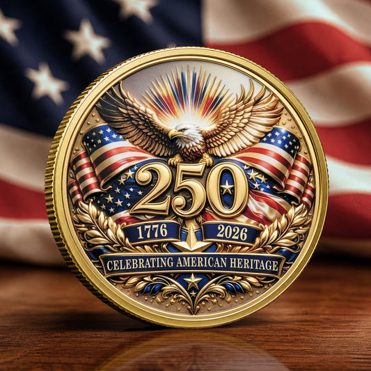 Personalized Independence Day 250 Years Of America Commemorative Coin, Gold And Silver 250th Coin, 250th Anniversary Gifts EKHI-05076331