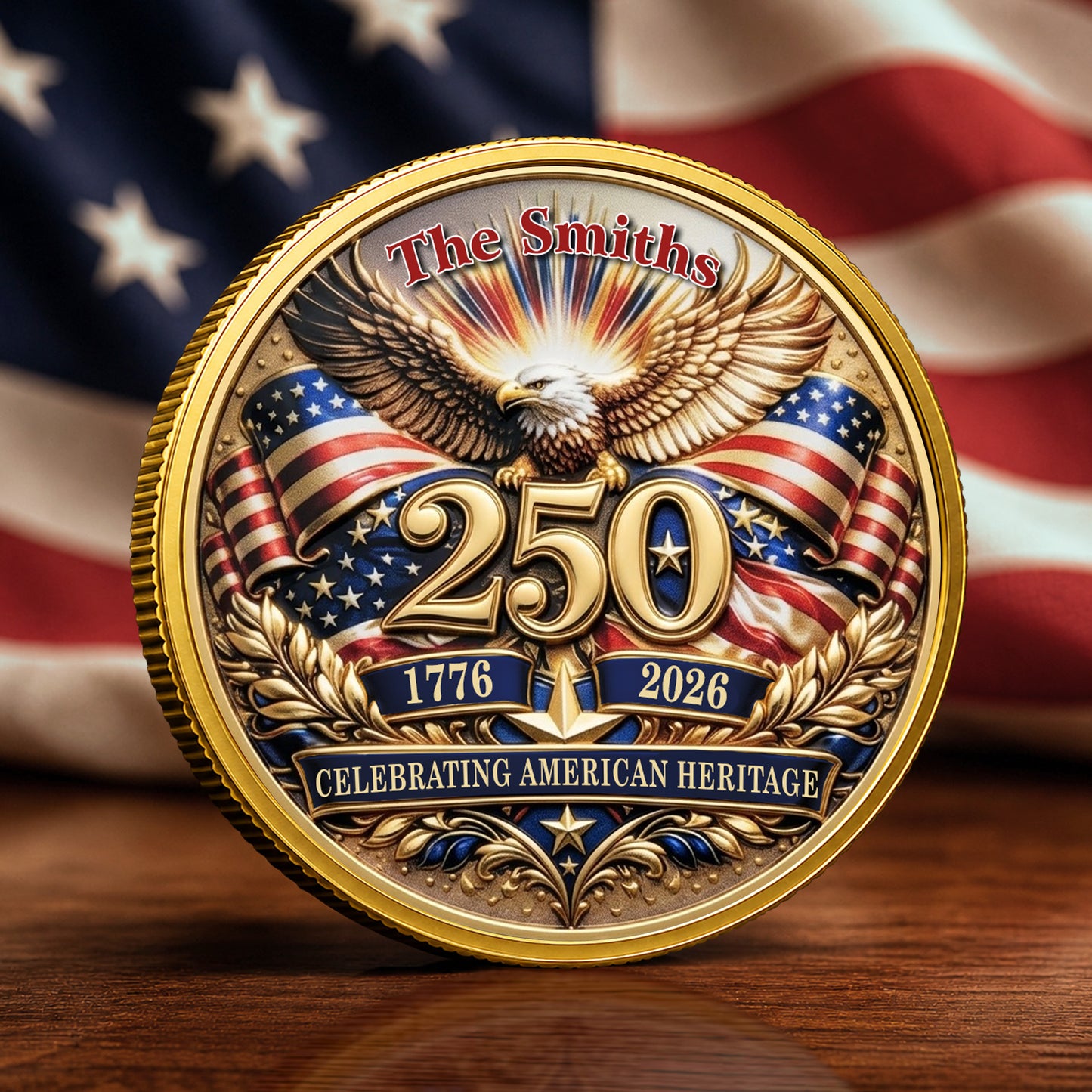 Personalized Independence Day 250 Years Of America Commemorative Coin, Gold And Silver 250th Coin, 250th Anniversary Gifts EKHI-05076331