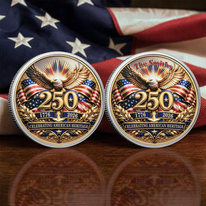 Personalized Independence Day 250 Years Of America Commemorative Coin, Gold And Silver 250th Coin, 250th Anniversary Gifts EKHI-05076331