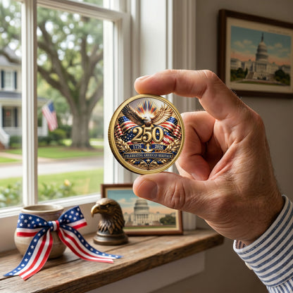 Personalized Independence Day 250 Years Of America Commemorative Coin, Gold And Silver 250th Coin, 250th Anniversary Gifts EKHI-05076331