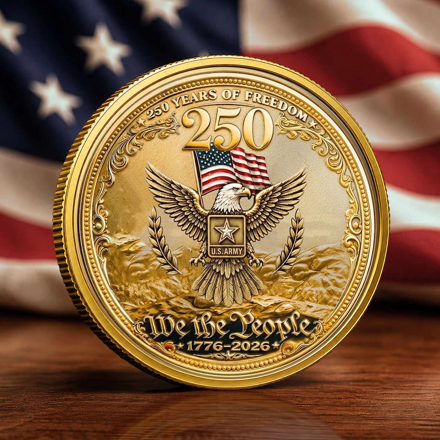 Personalized 250th Anniversary USA Independence Commemorative Coin, Gold And Silver 250th Coin, Patriotic Gifts EKHI-05076331