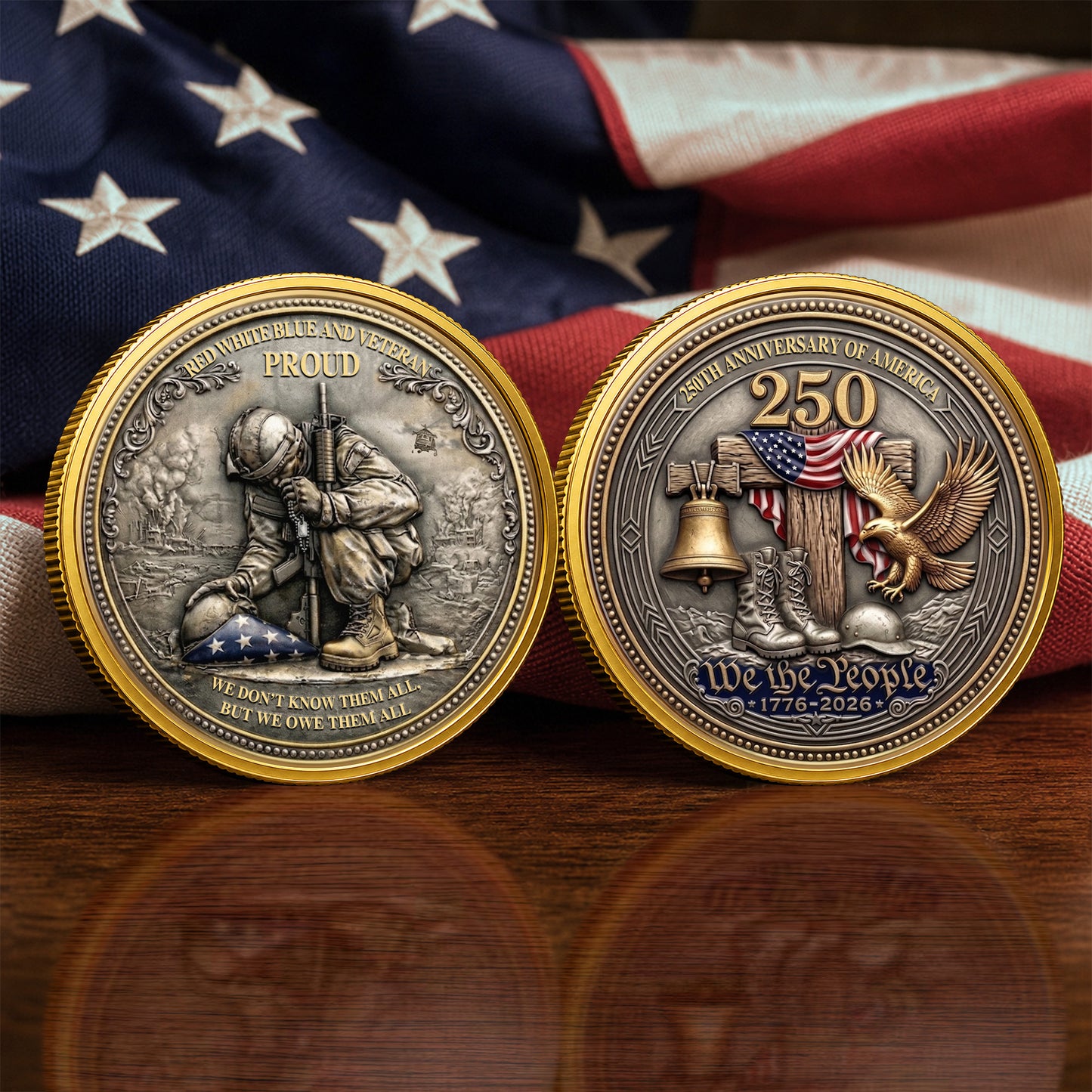 250 Years Of Independence Commemorative Coin, Gold And Silver 250th Coin, July 4th Gifts EKHI-05086351