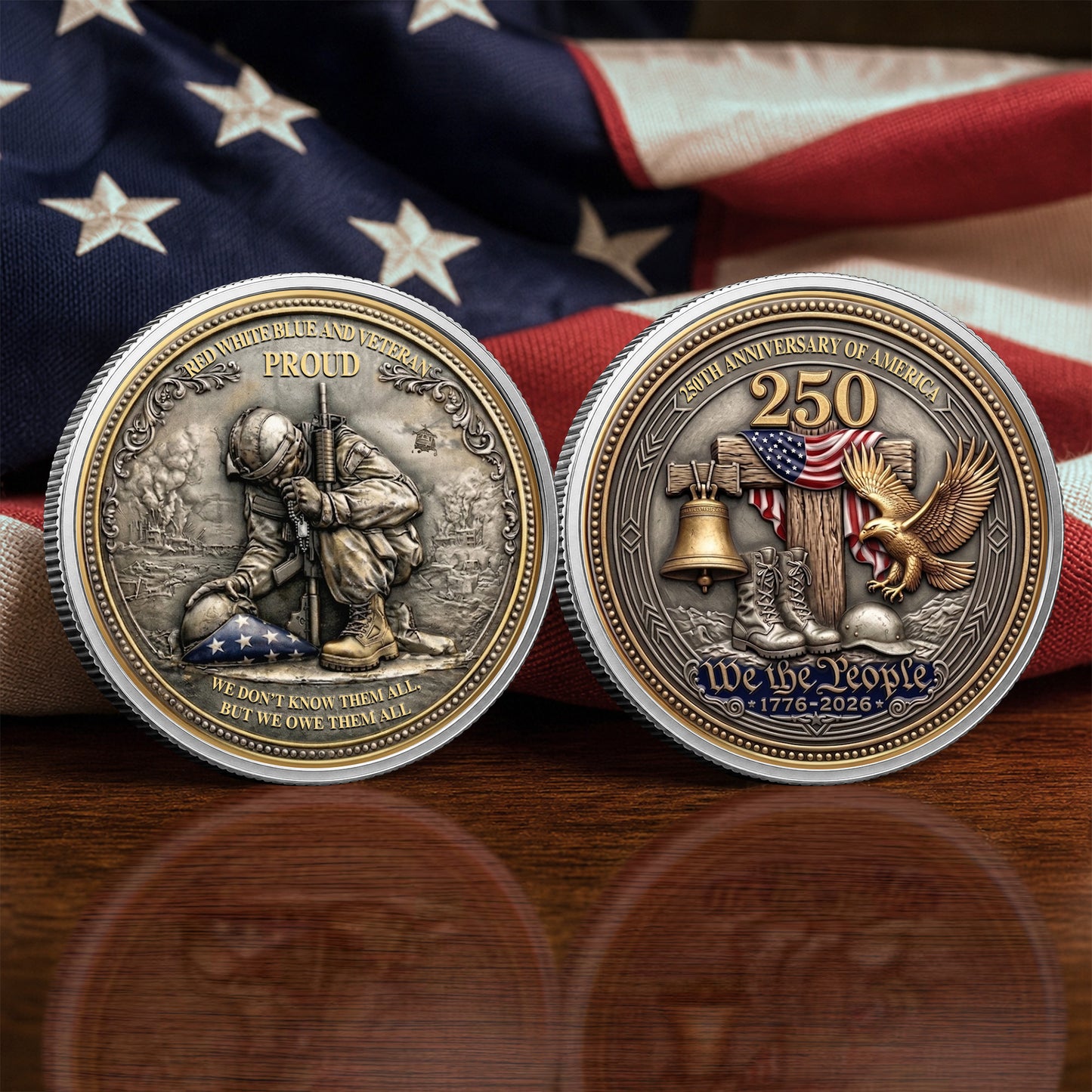 250 Years Of Independence Commemorative Coin, Gold And Silver 250th Coin, July 4th Gifts EKHI-05086351