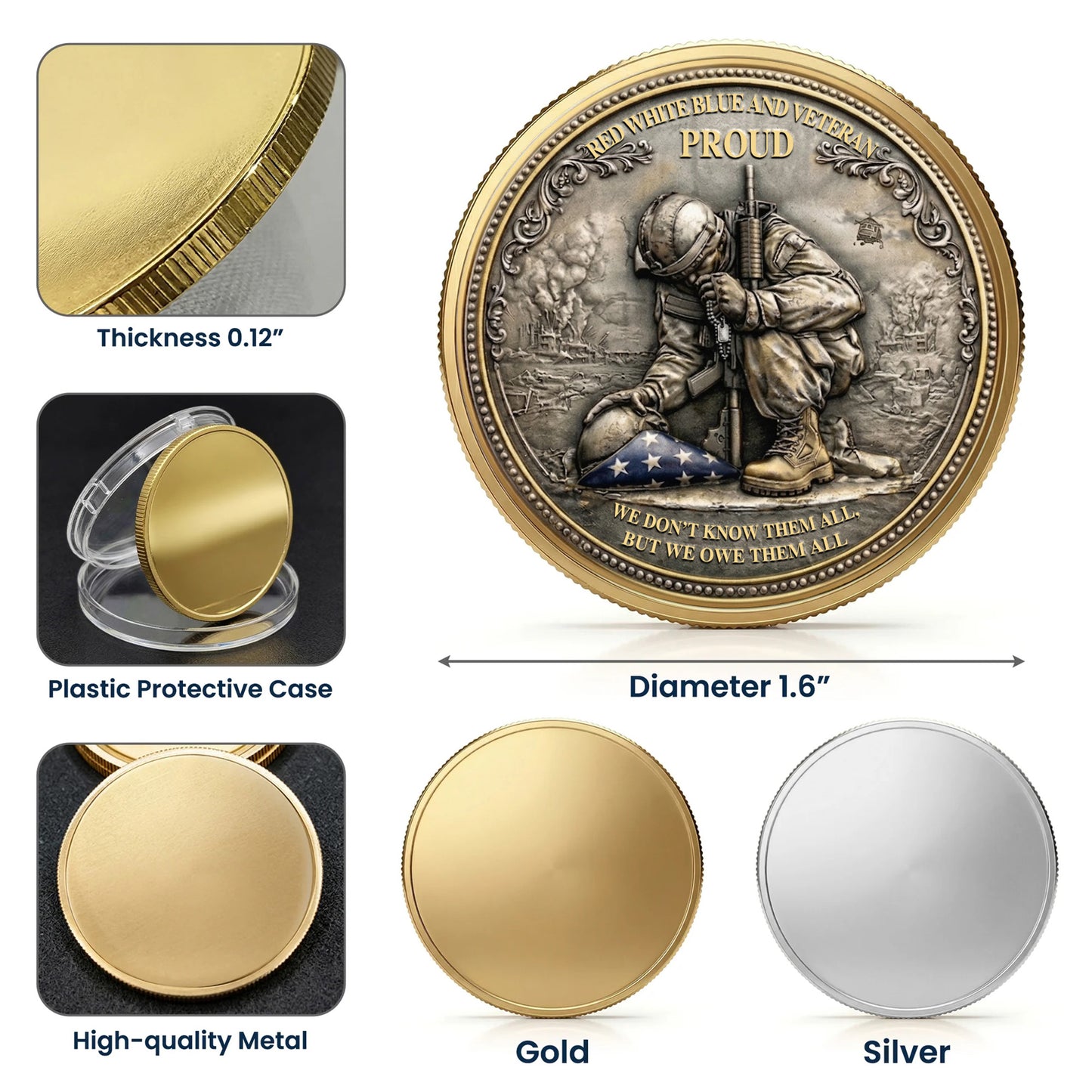 250 Years Of Independence Commemorative Coin, Gold And Silver 250th Coin, July 4th Gifts EKHI-05086351