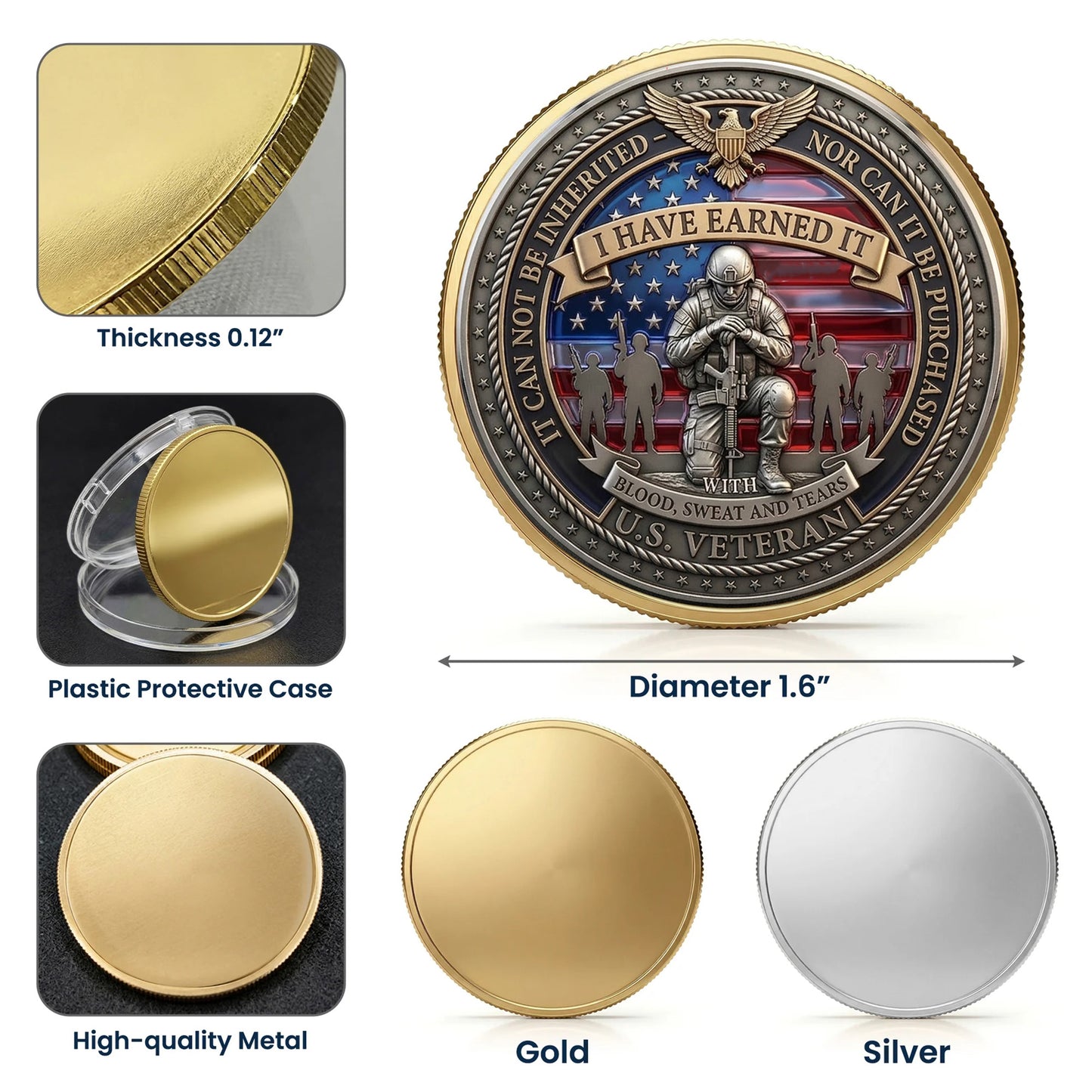 Personalized 250th Anniversary Commemorative Coin With Image, Gold And Silver 250th Coin, Independence Day Gifts EKHI-05086351