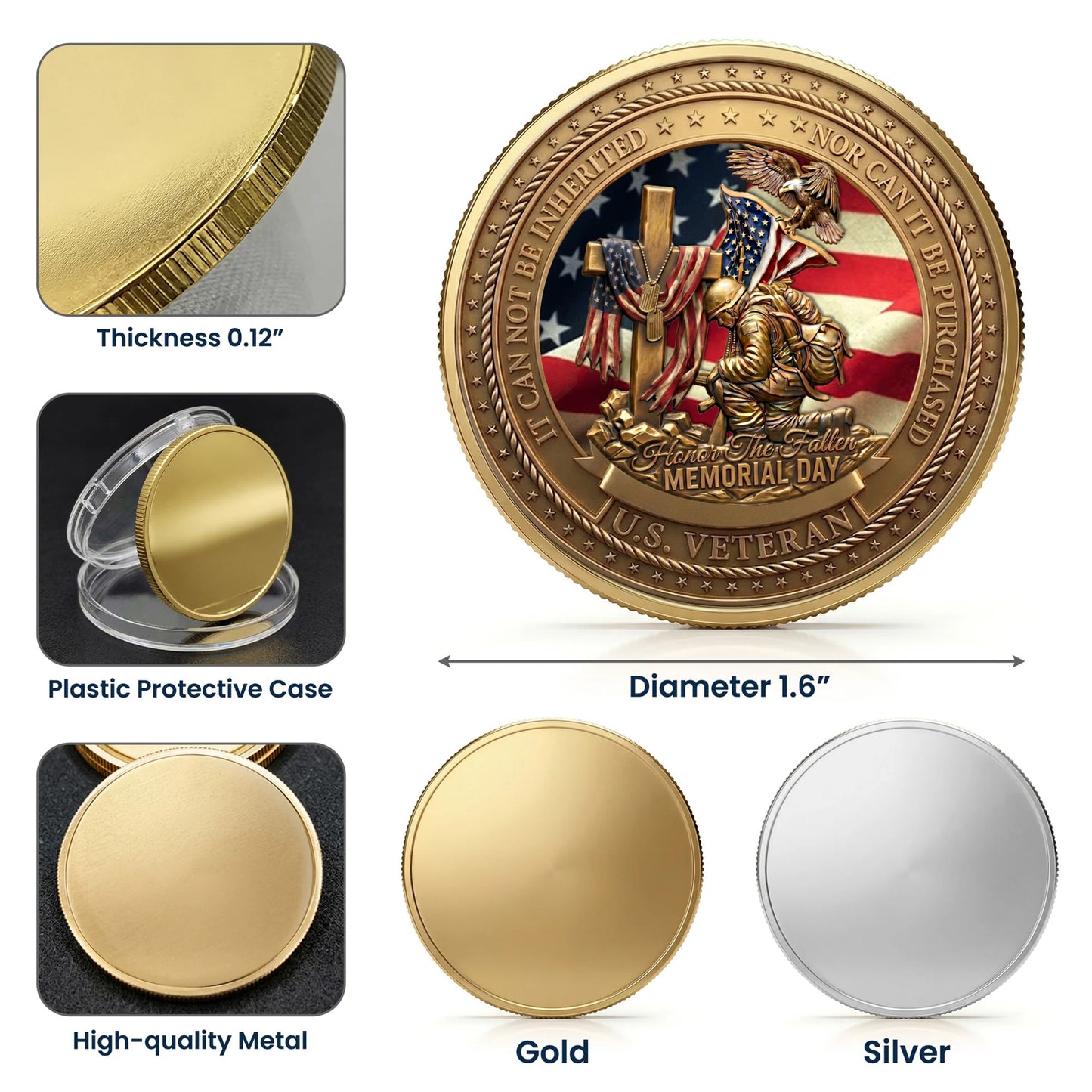 Personalized  1776-2026 250th Anniversary Commemorative Coin With Name And Rank, Gold And Silver 250th Coin, July 4th Gifts EKHI-05086351