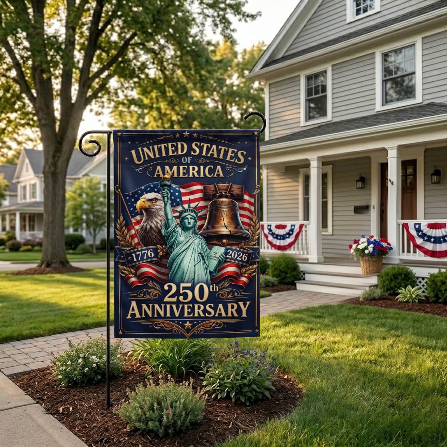 USA 250th Anniversary Garden Flag, 4th of July Patriotic Gift EKHI-05116385