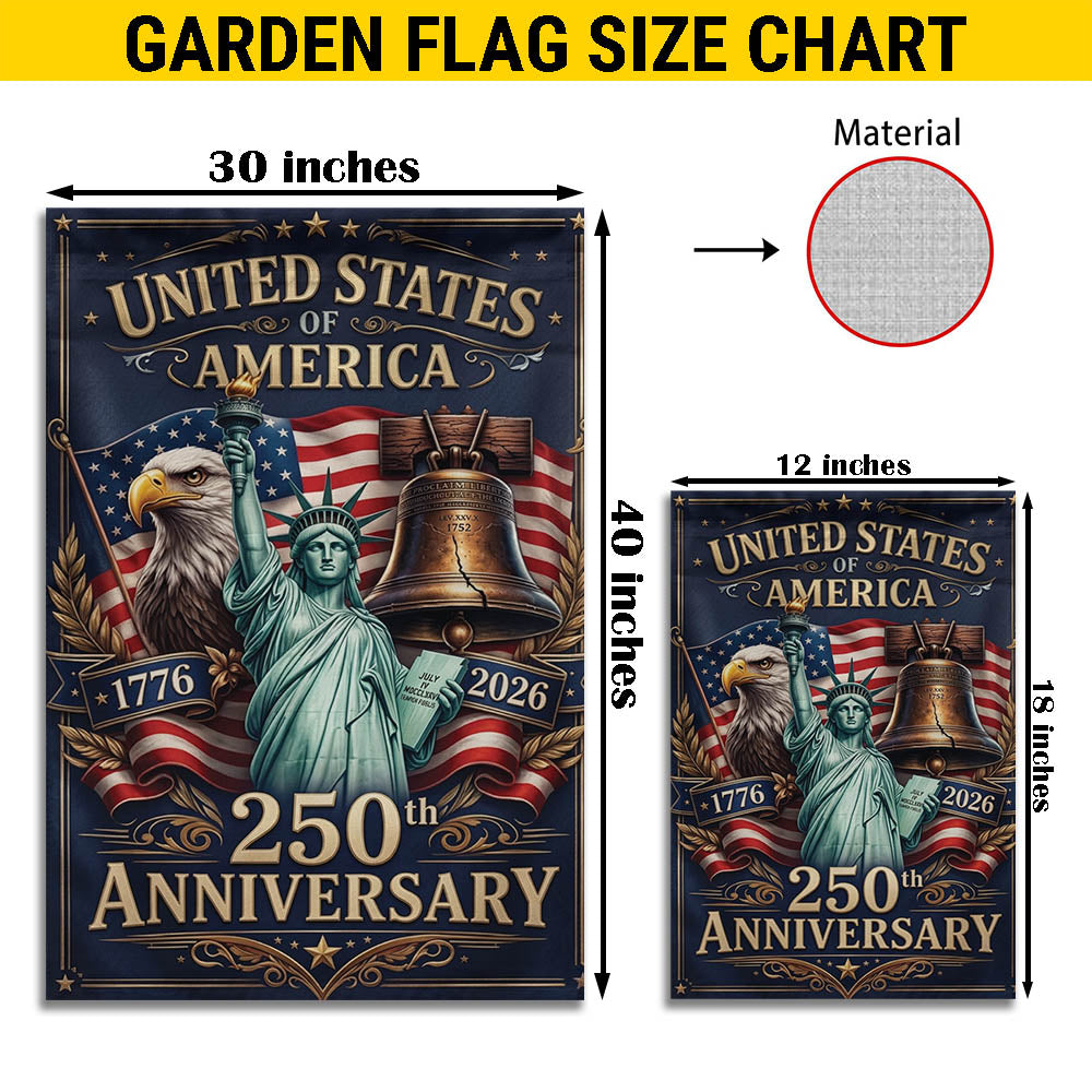 USA 250th Anniversary Garden Flag, 4th of July Patriotic Gift EKHI-05116385