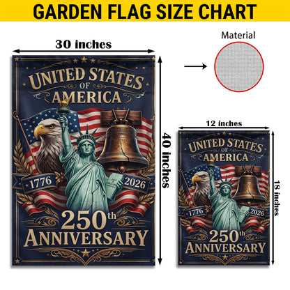 USA 250th Anniversary Garden Flag, 4th of July Patriotic Gift EKHI-05116385
