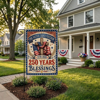 250 Years of Freedom Garden Flag, Patriotic American Flag Decor 1776–2026, Independence Day Gifts EKHI-05116385