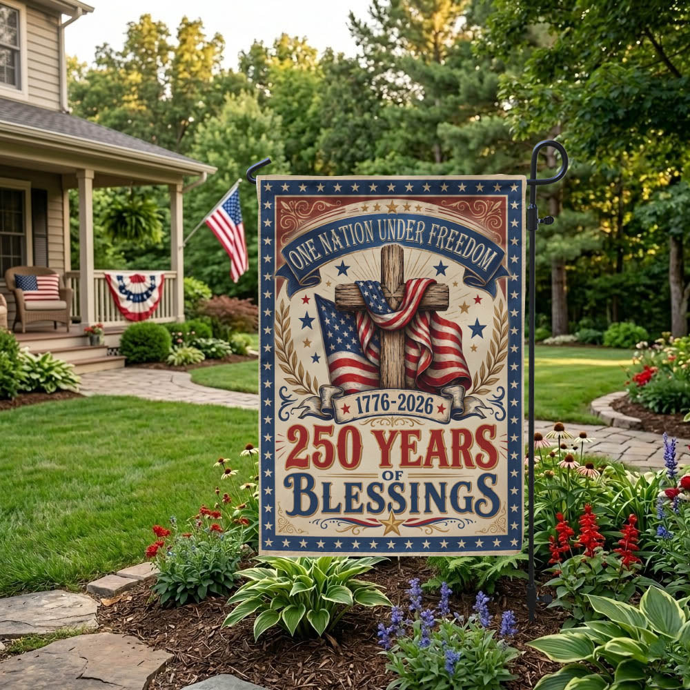 250 Years of Freedom Garden Flag, Patriotic American Flag Decor 1776–2026, Independence Day Gifts EKHI-05116385