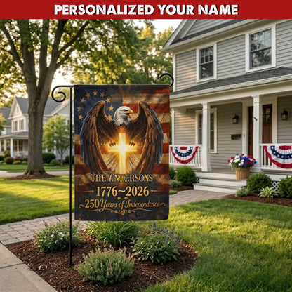Personalized 250th Anniversary Garden Flag, USA 250th Anniversary Outdoor Yard Flag, 4th of July Patriotic Gift EKHI-05116385