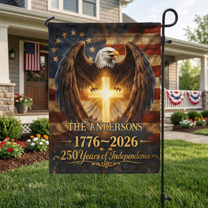 Personalized 250th Anniversary Garden Flag, USA 250th Anniversary Outdoor Yard Flag, 4th of July Patriotic Gift EKHI-05116385
