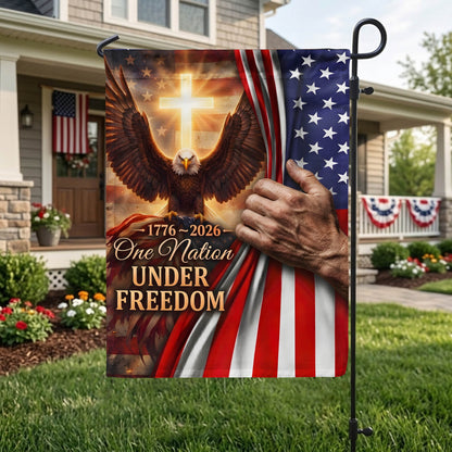USA 250th Anniversary Garden Flag, 1776-2026 Patriotic Outdoor Decor EKHI-05126407