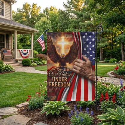USA 250th Anniversary Garden Flag, 1776-2026 Patriotic Outdoor Decor EKHI-05126407