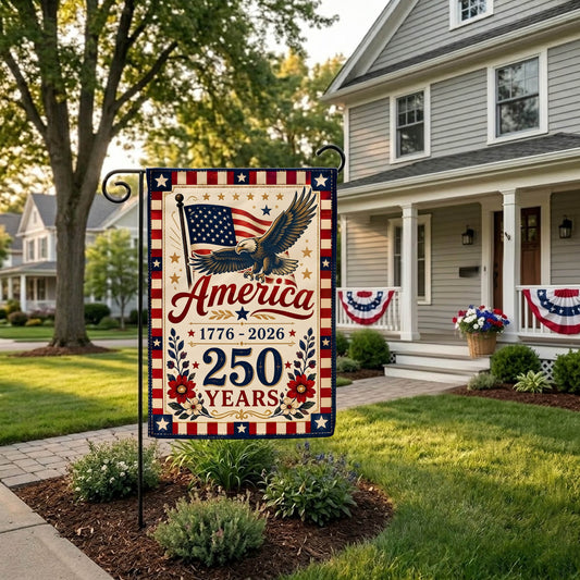 1776-2026 Patriotic Garden Flag, 250 Years of Independence Day Decor EKHI-05126407