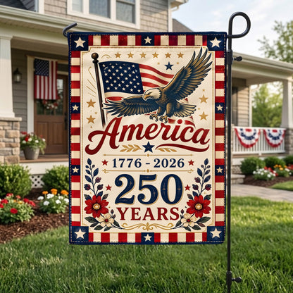 1776-2026 Patriotic Garden Flag, 250 Years of Independence Day Decor EKHI-05126407