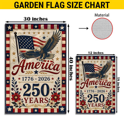 1776-2026 Patriotic Garden Flag, 250 Years of Independence Day Decor EKHI-05126407