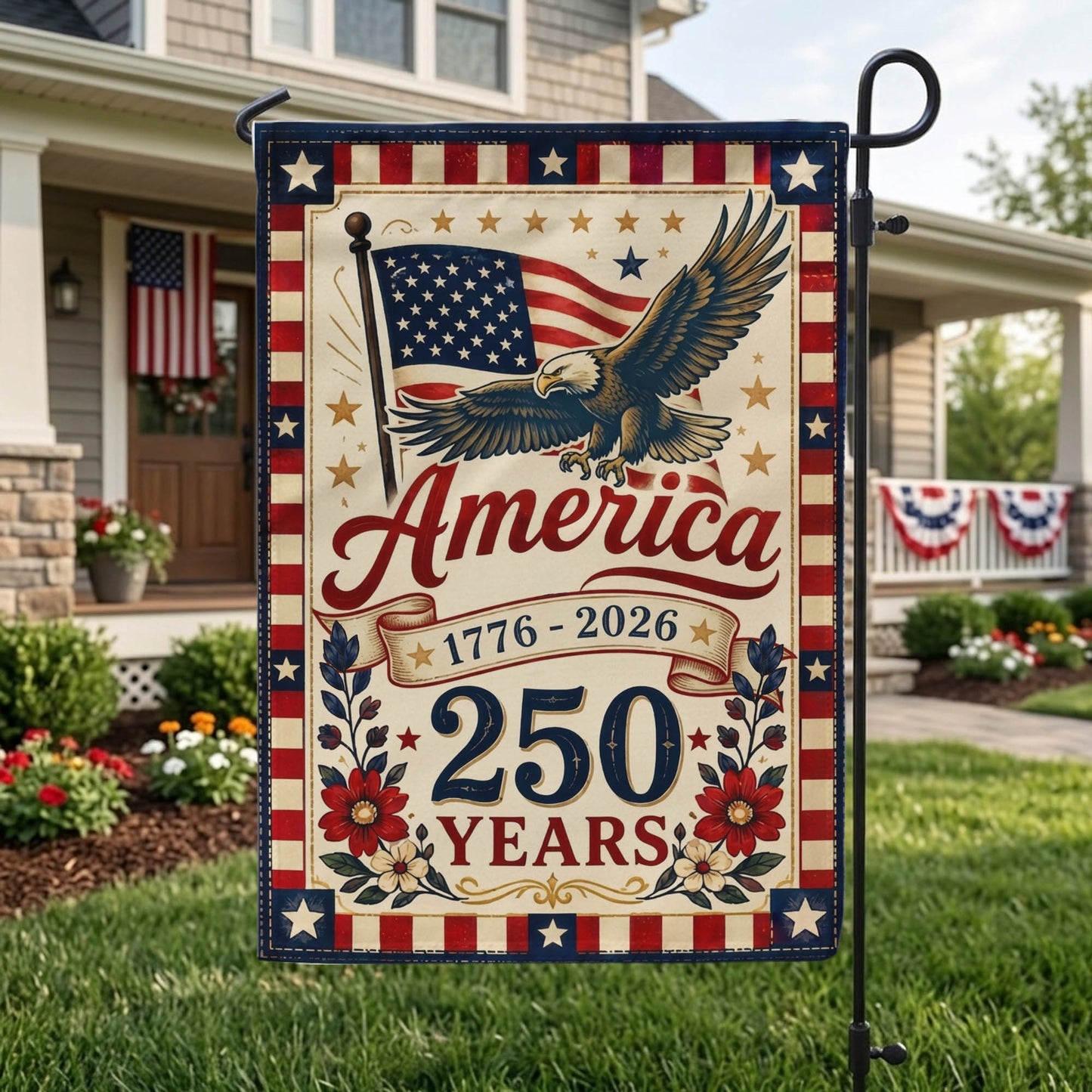 USA 250th Anniversary Garden Flag, July 4th Independence Decoration EKHI-05126407