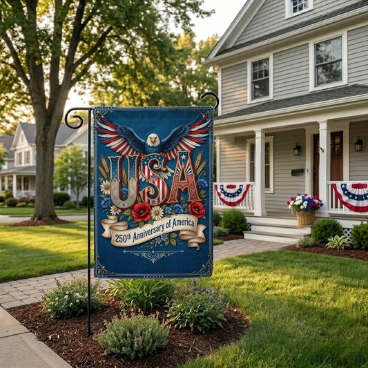 USA 250th Anniversary Garden Flag, 1776-2026 Patriotic Outdoor Décor, Independence Day Gift EKHI-05146462