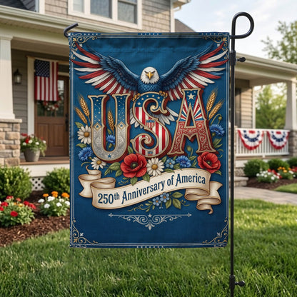 USA 250th Anniversary Garden Flag, 1776-2026 Patriotic Outdoor Décor, Independence Day Gift EKHI-05146462