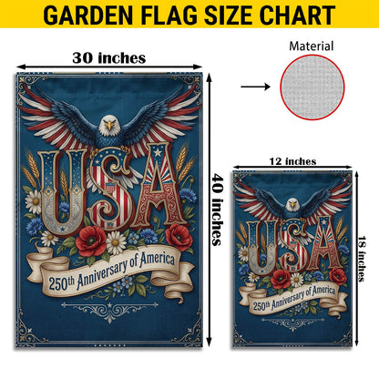USA 250th Anniversary Garden Flag, 1776-2026 Patriotic Outdoor Décor, Independence Day Gift EKHI-05146462