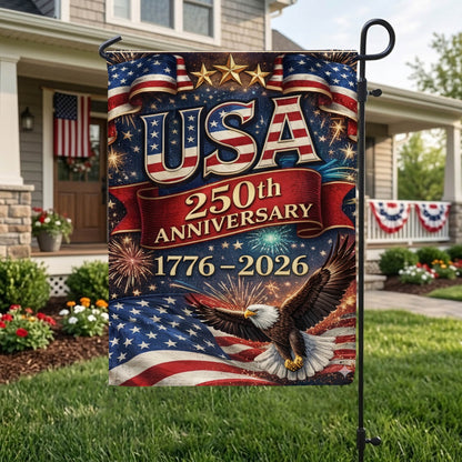 USA 250th Anniversary Garden Flag, Patriotic 1776–2026 Flag, Independence Day Outdoor Decor EKHI-05146462