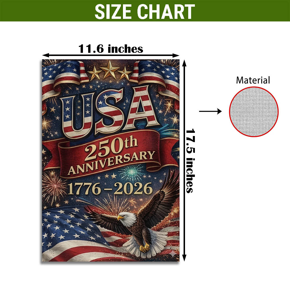 USA 250th Anniversary Garden Flag, Patriotic 1776–2026 Flag, Independence Day Outdoor Decor EKHI-05146462