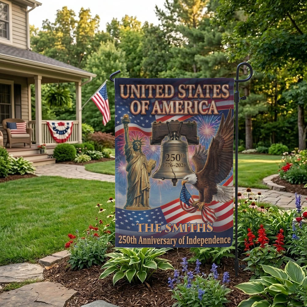 Personalized America 250th Anniversary Garden Flag, Patriotic Yard Decor 1776-2026, 4th of July Outdoor Decoration EKHI-05146462