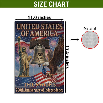 Personalized America 250th Anniversary Garden Flag, Patriotic Yard Decor 1776-2026, 4th of July Outdoor Decoration EKHI-05146462