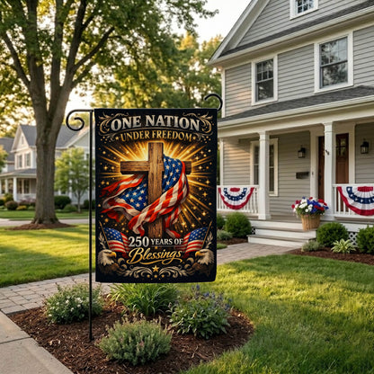 250 Years of Freedom Garden Flag, Patriotic American Flag Decor 1776–2026, Independence Day Gift EKHI-05146462