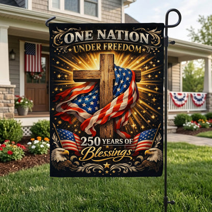 250 Years of Freedom Garden Flag, Patriotic American Flag Decor 1776–2026, Independence Day Gift EKHI-05146462