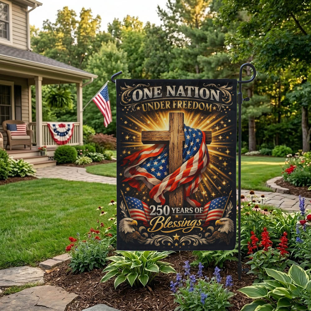 250 Years of Freedom Garden Flag, Patriotic American Flag Decor 1776–2026, Independence Day Gift EKHI-05146462
