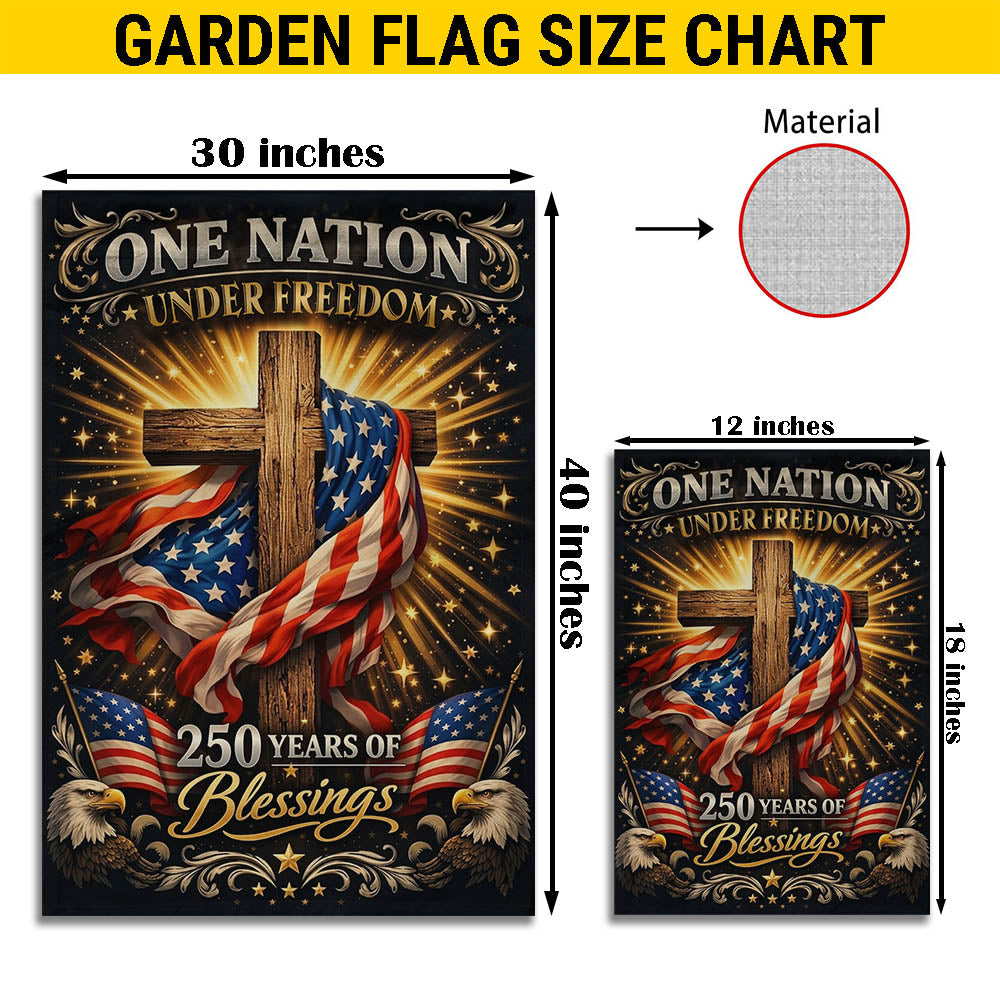 250 Years of Freedom Garden Flag, Patriotic American Flag Decor 1776–2026, Independence Day Gift EKHI-05146462
