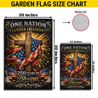 250 Years of Freedom Garden Flag, Patriotic American Flag Decor 1776–2026, Independence Day Gift EKHI-05146462