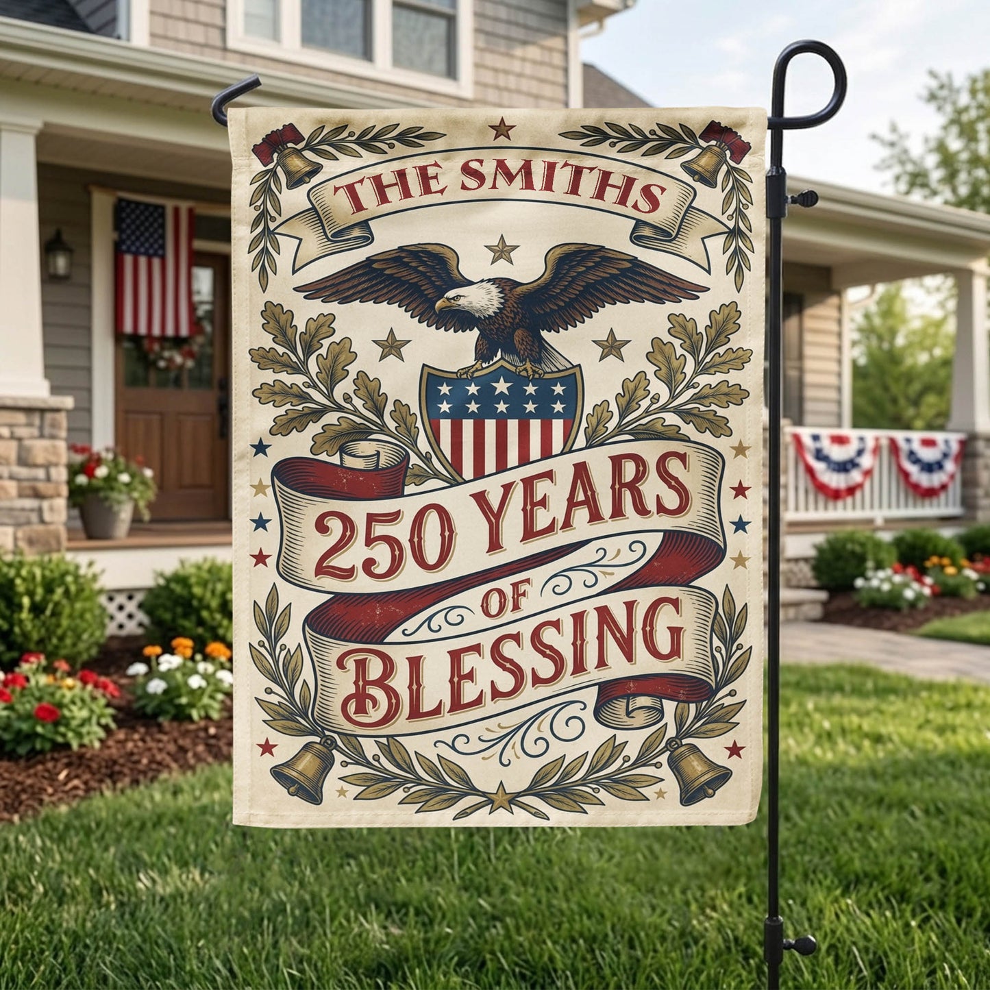 Personalized America 250th Garden Flag, 250th Anniversary USA Patriotic Flag, 250 Years American Flag, 1776-2026 Anniversary, 4th of July EKHI-05146462